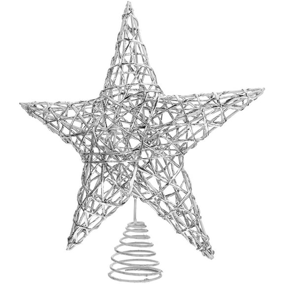 Niceauty Small Tree Topper Star Silver Iron Decoration Tree Star for Gathering 1Pack