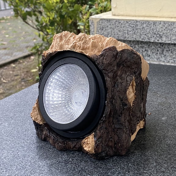 Niceauty Solar Walkway Lights with Unique Tree Stump Look for Garden Decoration