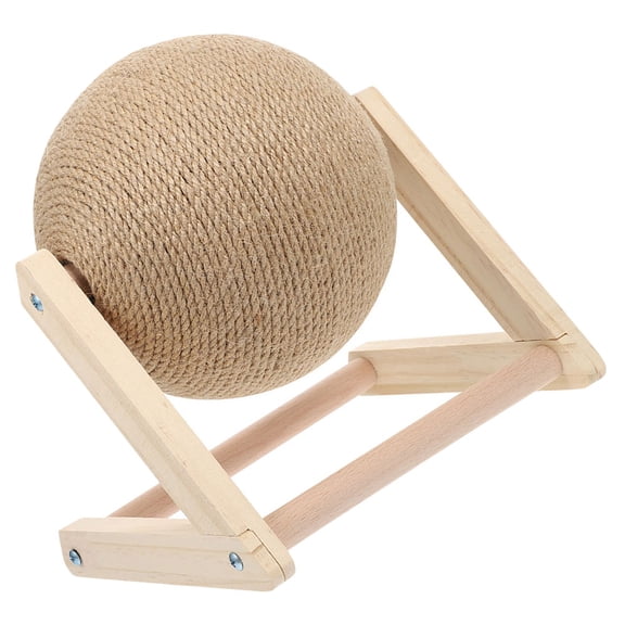 Niceauty Natural Material Cat Scratcher with Stable Wooden Base for Home Use in Light Yellow