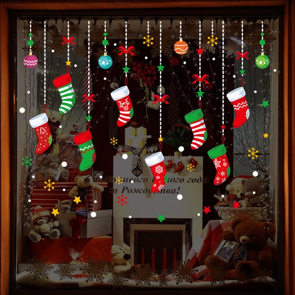 Niceauty Tree Wall Decals Christmas Socks PVC 1Set