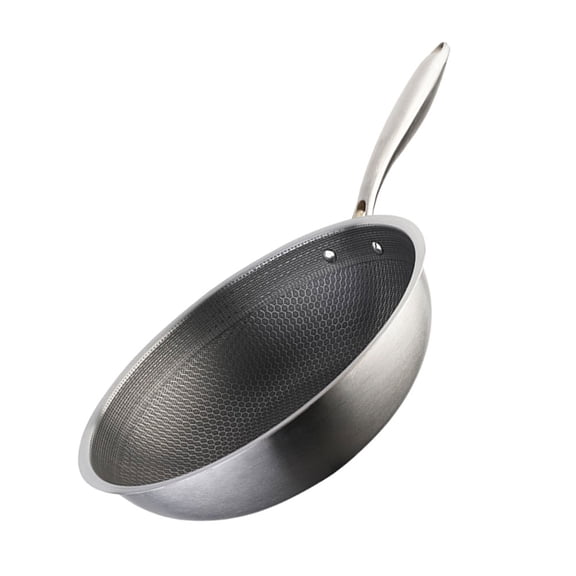 Niceauty Round Bottom Cooking Pan with Stainless Steel Material for Home Kitchen