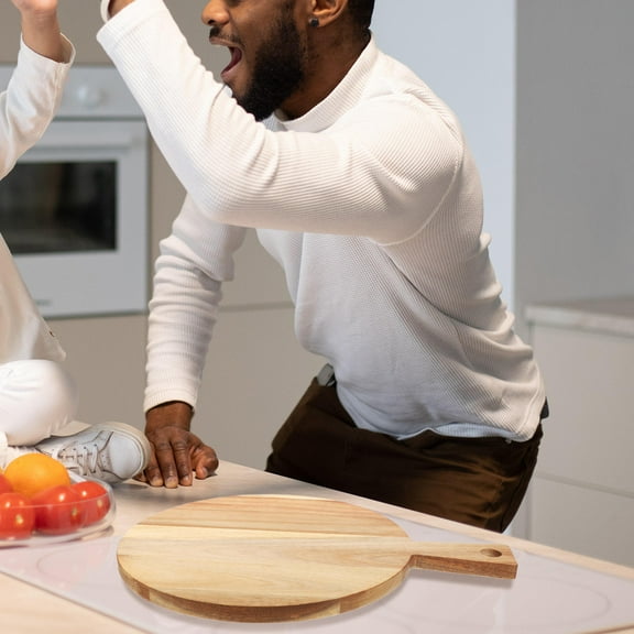 Niceauty Round Wooden Cheese Board Cutting Board Coffee 1Pack