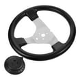 thumbnail image 1 of Niceauty Stylish Black PU Steering Wheel for Kart Modified Vehicles and Go Kart Racing, 1 of 8