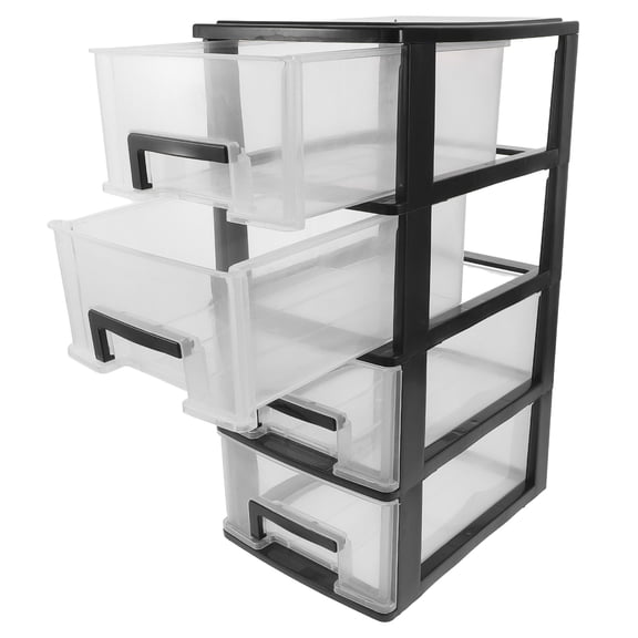 Niceauty Plastic Drawer Storage Box, Black, Simple and Elegant Design, Organizer for Desktop