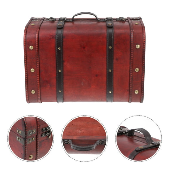 Niceauty Storage Trunk Vintage Synthetic Material Photo Props 1Pc for People Who Love Retro Style