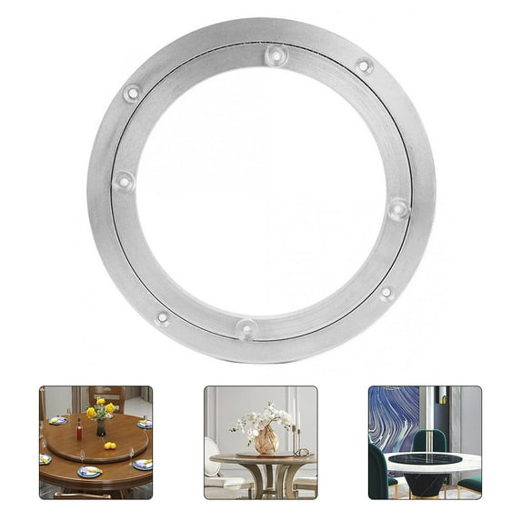 Niceauty Tabletop Lazy Susan Turntable Professional Turntable Base Aluminum Silver 1Pack