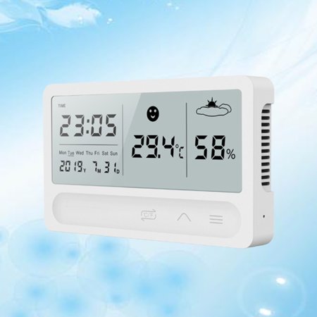 Niceauty Temperature Gauge Home Electronic Thermometer Touch Screen White 1Pack