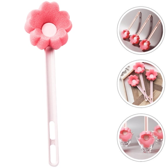 Niceauty Tiny Bottle Brush Pink Sponge for Bar Use 1Pack