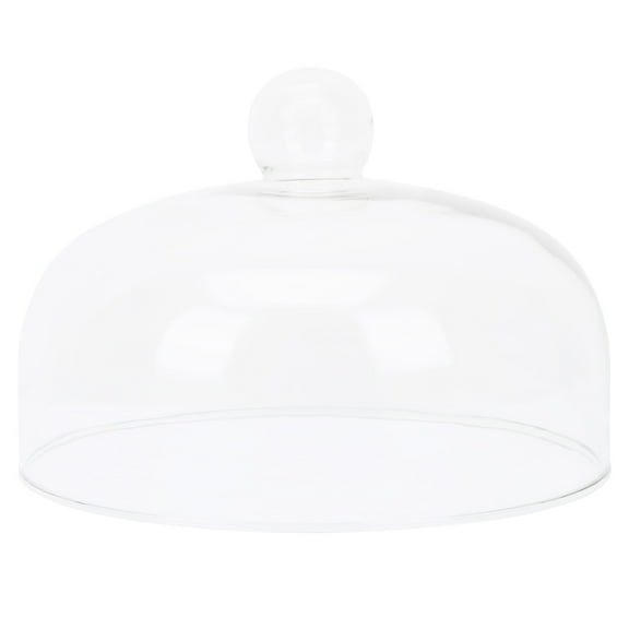 Niceauty Transparent Glass Food Protector for Desserts with Round Handle 1Pc