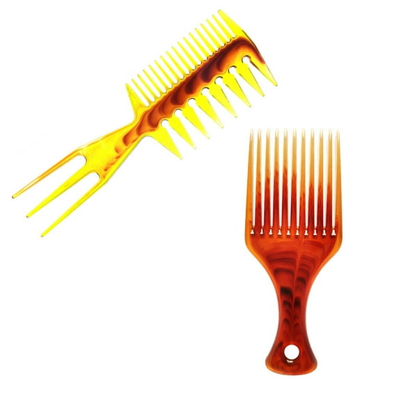 Niceauty 2Pcs Wide Tooth Hair Comb for Home and Salon Use Plastic Material Assorted Color Comfortable Massage