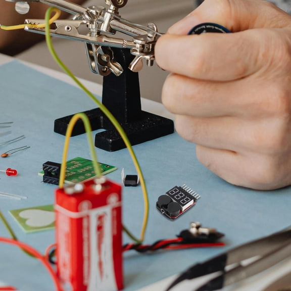 Niceauty Lipo Battery Tester with Buzzer Alarm and LED Indicator for Voltage Monitoring