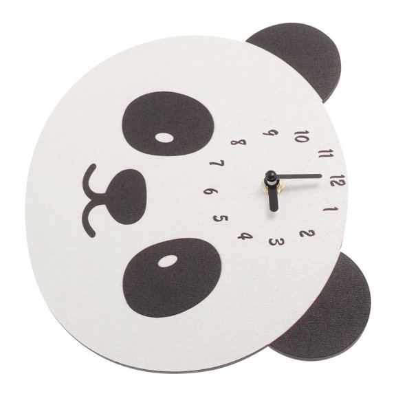 Niceauty Simple Wall Clock Wooden Panda Shaped Clock for Homeowners 1Pack