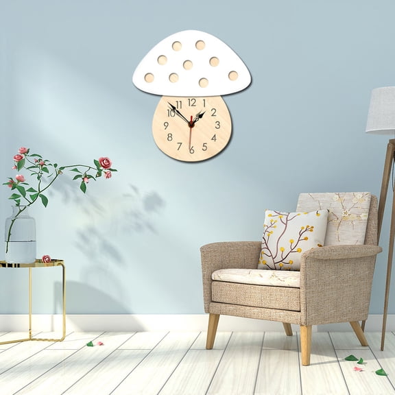 Niceauty Unique Wall Clock White Bamboo 1Set