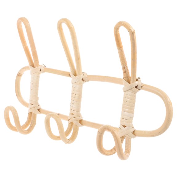Niceauty Khaki Woven Wall Hooks Rack for Efficient Bathroom Towel and Clothing Storage