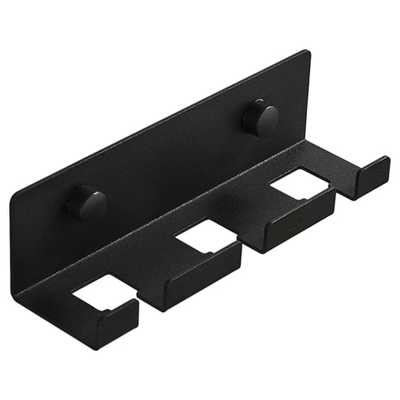 Niceauty Wall Mount Cable Manager with Plug Hook for Home Use in Space Aluminum Black 7.8 Inches