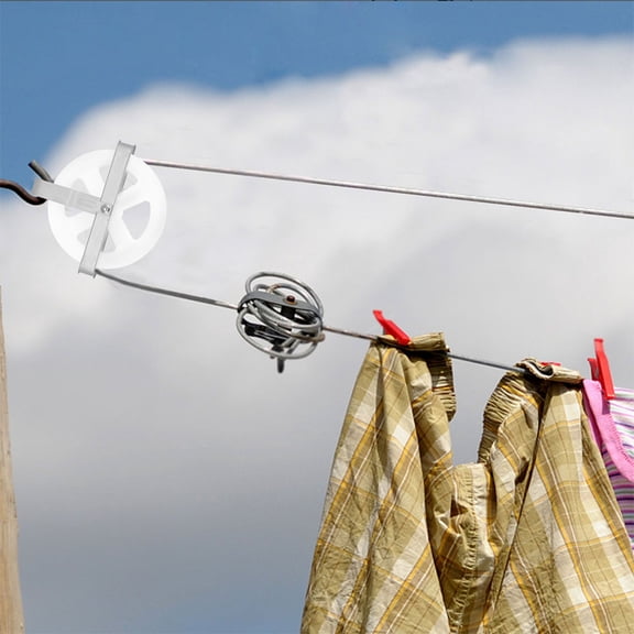 Niceauty 2Pcs White Wall Clothes Dryer Pulley for Curtains and Laundry Use