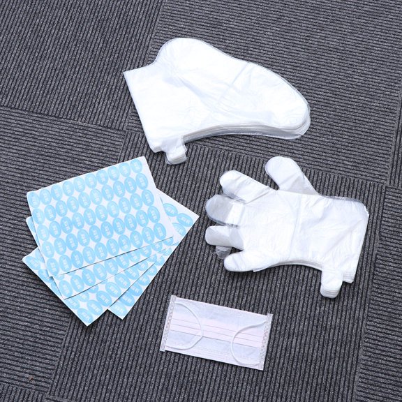 Niceauty One-Off Plastic Gloves and Foot Covers White for Everyday Use 200Pcs