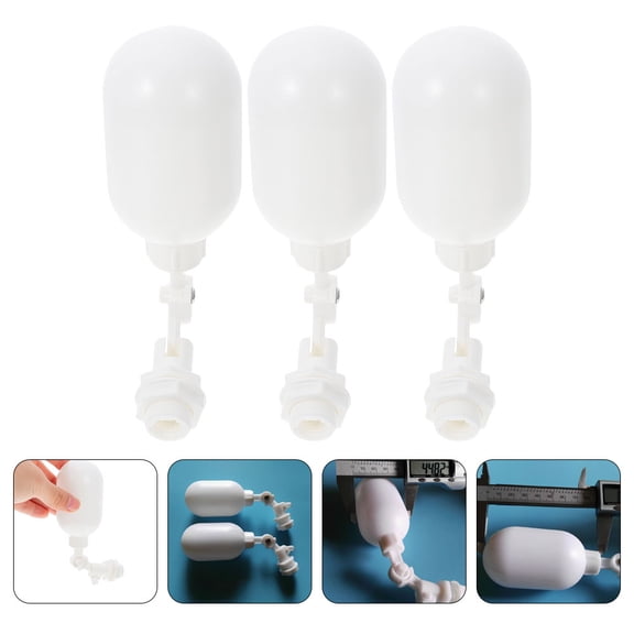 Niceauty White Mini Float Valves 3 Pcs Plastic WearResistant for House Use Tank Accessories