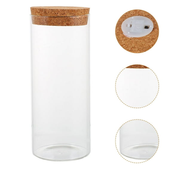 Niceauty Decorative Bottle with Wood Cork for Home Decor Transparent Glass 1Pack
