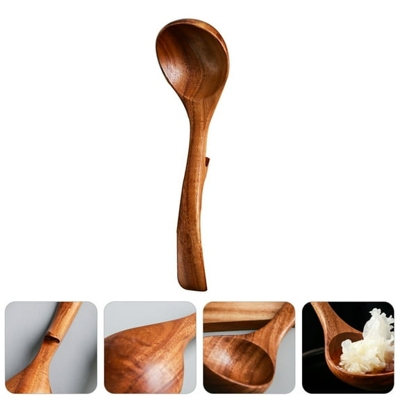 Niceauty Wooden Soup Spoons Acacia Wood Stir Paddle Mothers 1 Piece