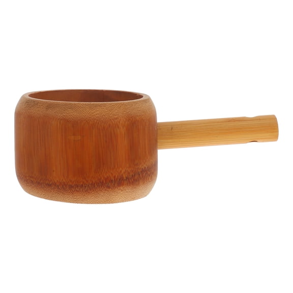 Niceauty Natural Bamboo and Wood Cooking Ladle for Kitchen Use Rice Flour and Water Scooping