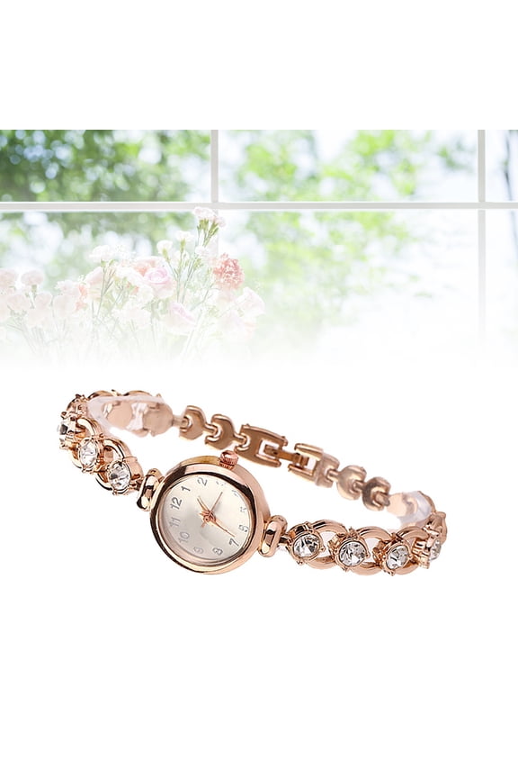 Wrist Watches for Women Luxury Ladies Wristwatch Golden Valentine's Day Wedding 1Set