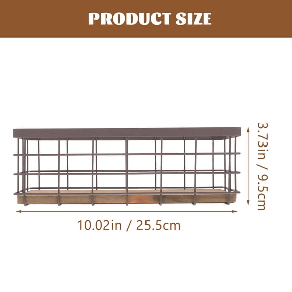 Niceauty Brown Iron Hanging Storage Basket with Large Capacity for Home Storage Needs