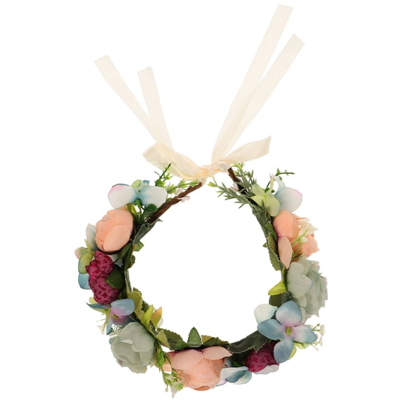 Niceauty 1Pc Blue Flower Headband Lightweight Floral Hair Hoop for Bride Party Decoration