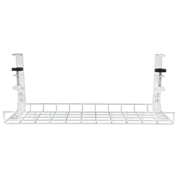 Niceauty White Under Desk Wire Cable Tray for Power Cord and Adapter Organization