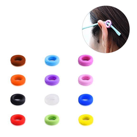 Niceauty 24Pair Silicone Round Retainers Eyeglass Frame Grip Anti Slip Ear Hooks for Active Use