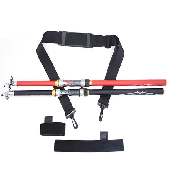 Niceauty Outdoor Fishing Pole Strap Black SBR Neoprene 1 Set