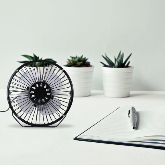 Niceauty USB Charging Portable Desk Fan Black with Stable Base and Adjustable Airflow