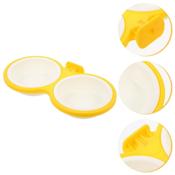 Niceauty Hanging Dog Feeder Bowl Plastic Yellow 1Set