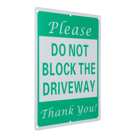 Niceauty Do Not Block Driveway Signs No Parking Sign Green 1Set