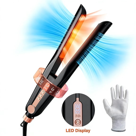 NICEBAY Airflow Styling Curling Iron, Hair Straightener, 1 inch Curling Wand, 360° Cool Air Vent, Flat Iron, Universal Voltage