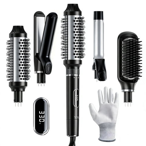 NICEBAY by SKIMI Thermal Brush, Curling Iron, Professional Instant Heat Up Hair Curling Wand Set, Flat Iron, Hair Tools, Hair Straightener