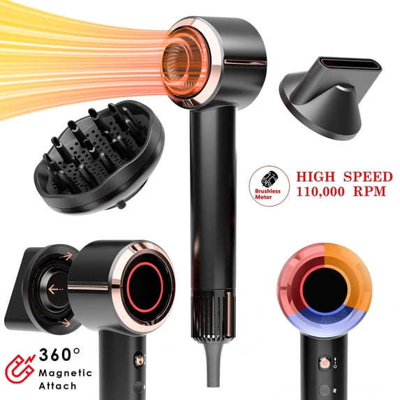 Nicebay Hair Dryer, Portable Ionic Blow Dryer with Diffuser for Curly Hair