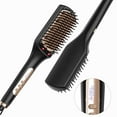 thumbnail image 1 of NICEBAY by SKIMI  Hair Straightening Brush, Gold Ionic Hair Straightener Comb, Ceramic Coating, 1 of 8