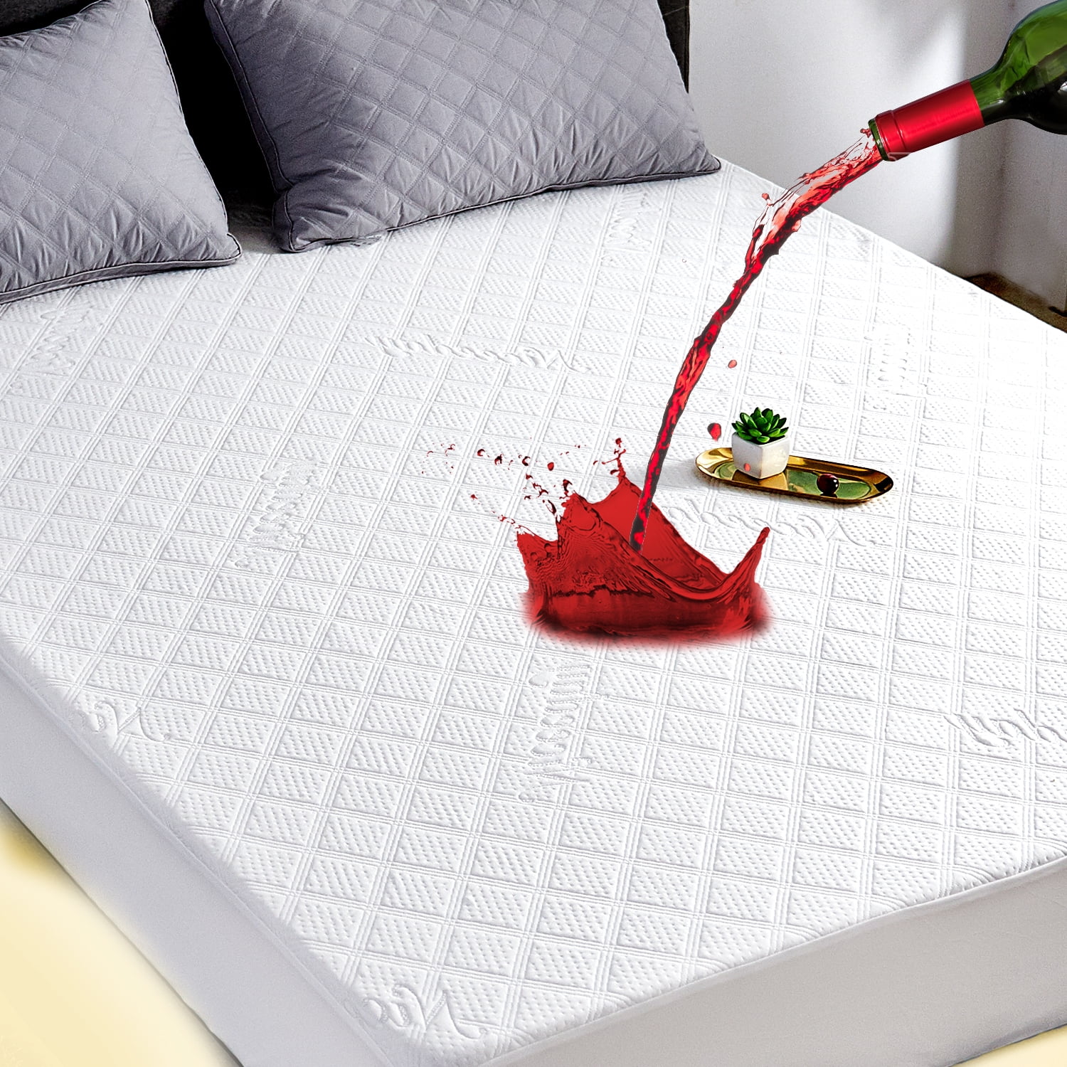 Niceeday Bamboo Cooling Waterproof Mattress Protector King Size with Deep Pocket