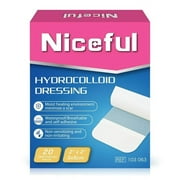 Niceful 20 Packs Hydrocolloid Bandages 2x2, Small Hydrocolloid Gel Bandages for Wounds, Wound Healing Bed Sore Bandages