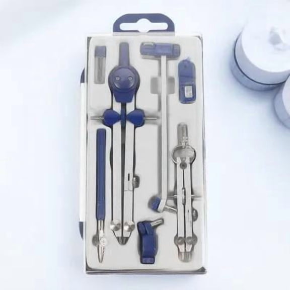 Nicehomfit 1 Set Drawing Compass Set for Students featuring Metal Material and Blue Color