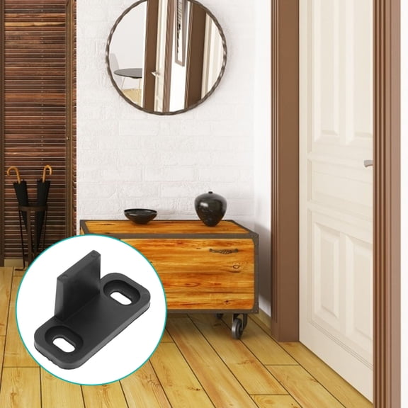 Nicehomfit 1 Set Nylon Pocket Door Bottom Guide Barn Door Floor Guides Black for Preventing Swing Out