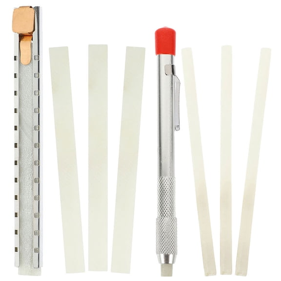 Nicehomfit 1 Set Soapstone Marker Welding Stone Pen White Stainless Steel Marking Tools for Metal Fabrication Back to School