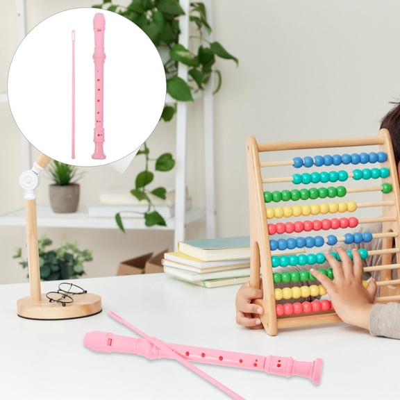 Nicehomfit 1Set Fashionable Pink 8 Hole Flute Recorder Instrument for Teens and Beginners Playing