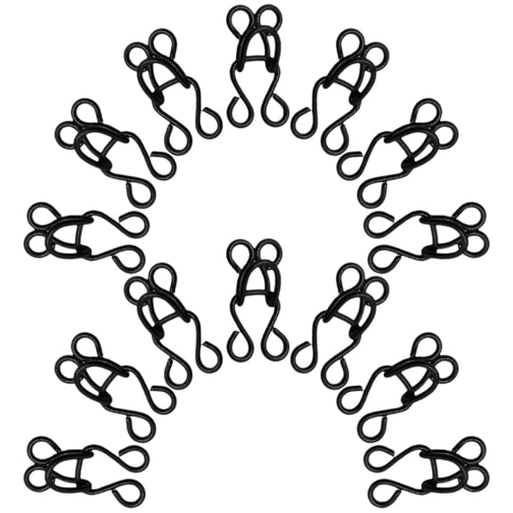 Nicehomfit 100Pcs Black Chinese Frog Closures Metal Hook and Eye Sewing Fasteners for Bags