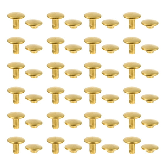 Nicehomfit 100Pcs DIY Double Rivets with Groove for Bag Fixing and Handmade Leathercraft