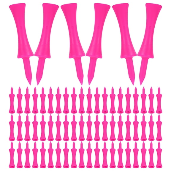 Nicehomfit 100Pcs Golf Tees Markers Rosy Plastic Stable Golf Accessories for Driving Range and Practice