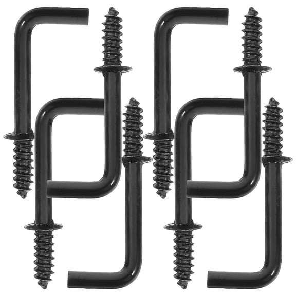 Nicehomfit 100Pcs Black Metal L Screw Hooks Self Tapping Bendable Right Angle Hooks for Walls