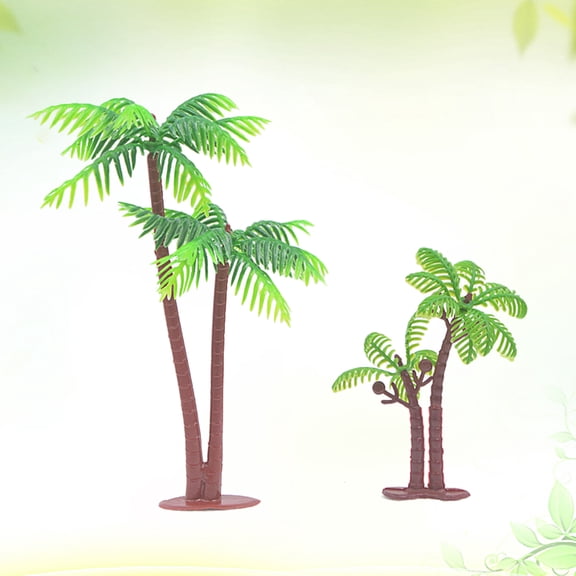 Nicehomfit 10PCS Beach Theme Cupcake Toppers Coconut Tree Decor Plastic Assorted Accessory for Festival