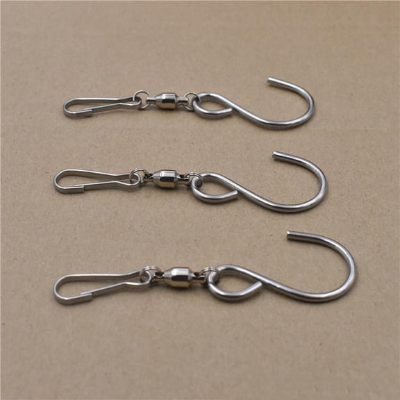 Nicehomfit 10Pack Plated Silver Rotary Hooks with Two Opening Sizes for Hanging Crystal Displays and Wind Spinners